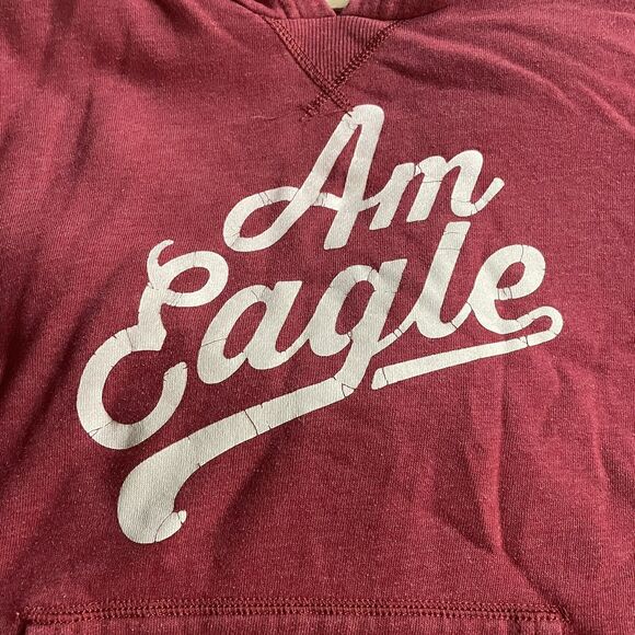 American Eagle Hoodie Sweatshirt Distressed Logo Womens Medium - Picture 3 of 7